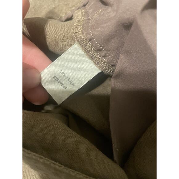 J.Jill Linen Wide Leg Crop Pants Women 12P Tan/brown Beach‎ Resort Wear - Picture 7 of 7